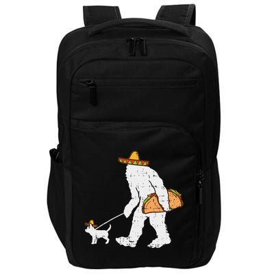 Bigfoot Sasquatch Taco Chihuahua Funny Cinco De Mayo Mexican Impact Tech Backpack
