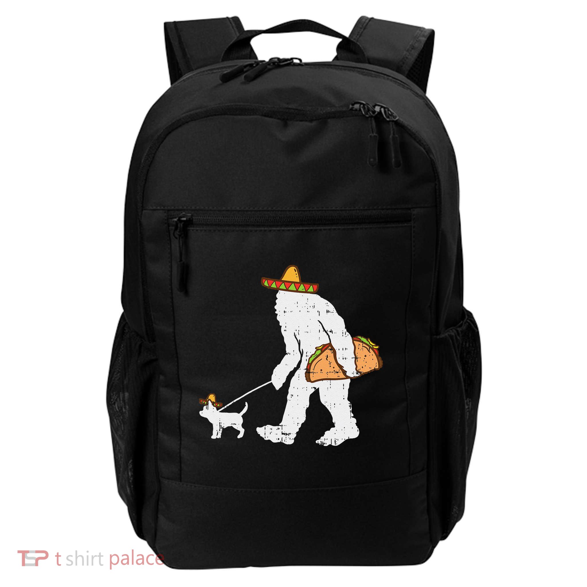 Bigfoot Sasquatch Taco Chihuahua Funny Cinco De Mayo Mexican Backpack