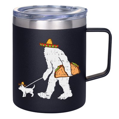 Bigfoot Sasquatch Taco Chihuahua Funny Cinco De Mayo Mexican 12oz Stainless Steel Coffee Mug
