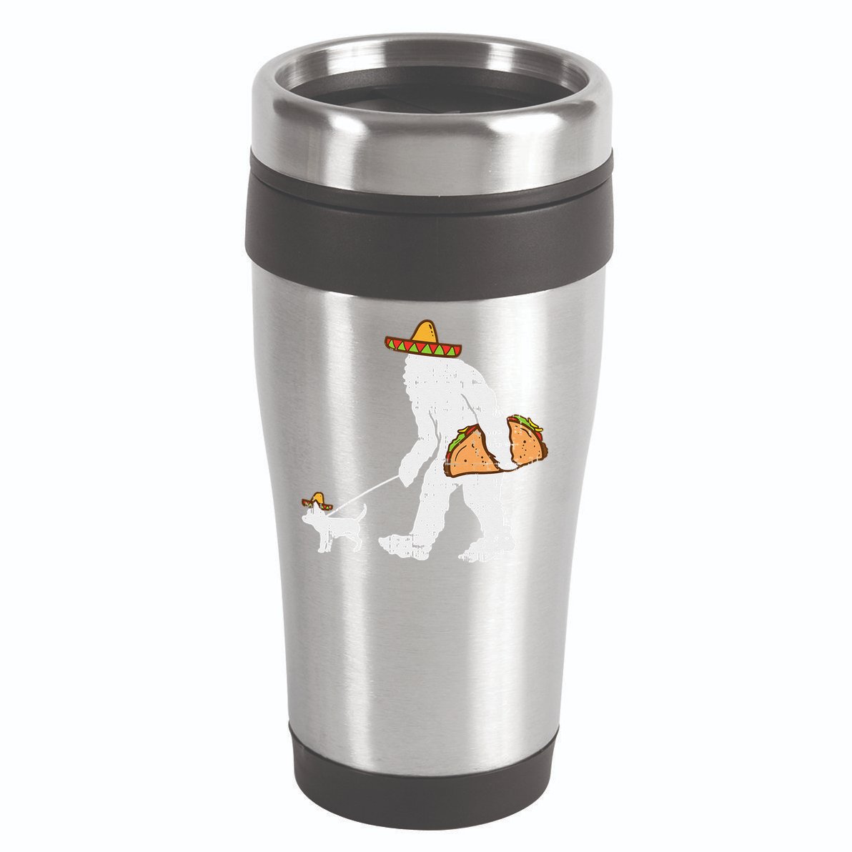 Bigfoot Sasquatch Taco Chihuahua Funny Cinco De Mayo Mexican 16oz Travel Tumbler