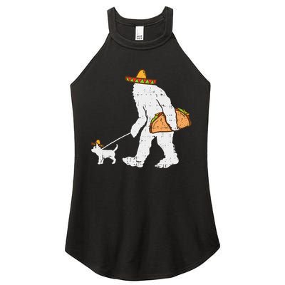 Bigfoot Sasquatch Taco Chihuahua Funny Cinco De Mayo Mexican Women's Perfect Tri Rocker Tank