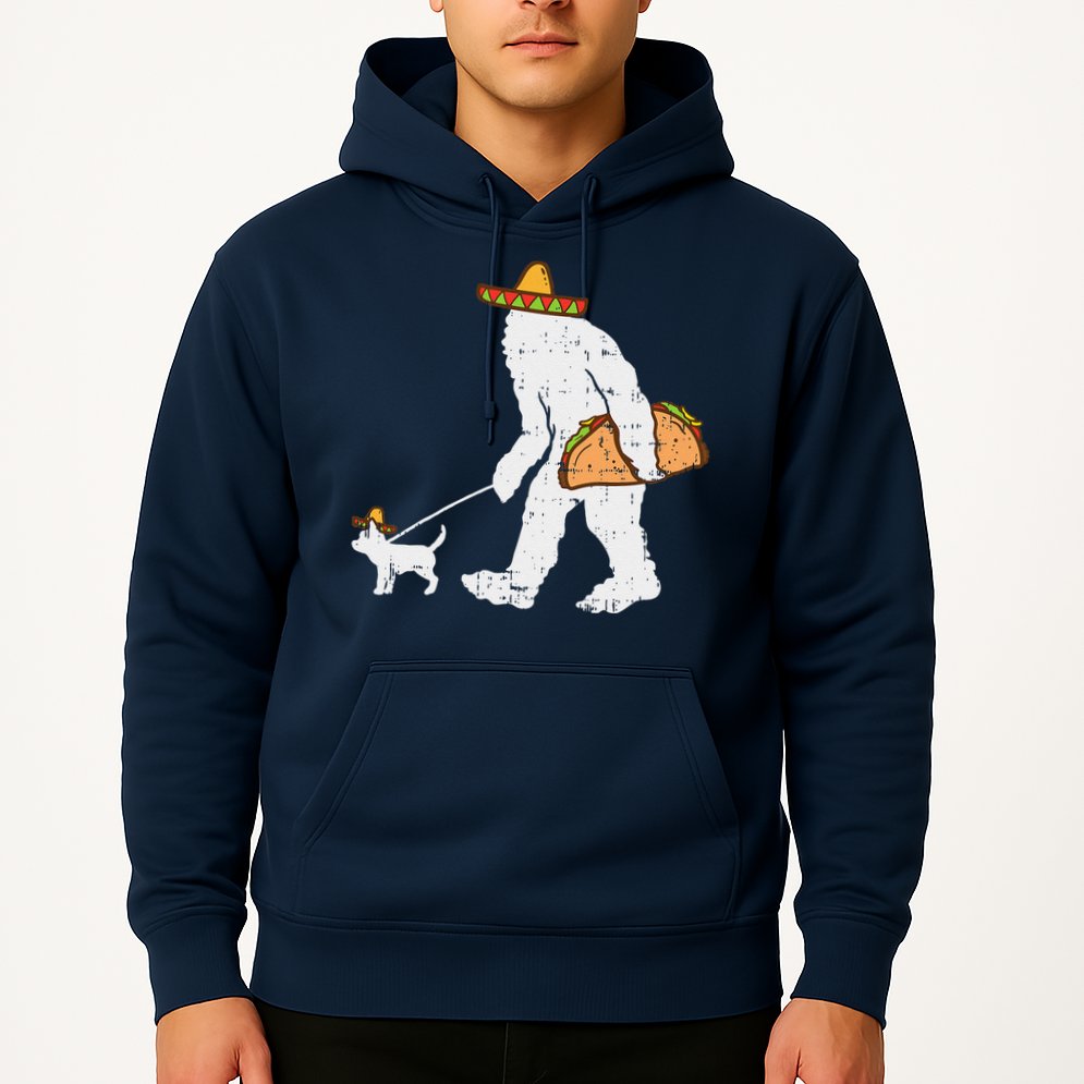 Bigfoot Sasquatch Taco Chihuahua Funny Cinco De Mayo Mexican Hoodie