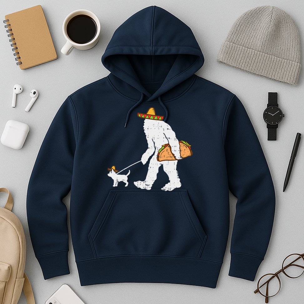 Bigfoot Sasquatch Taco Chihuahua Funny Cinco De Mayo Mexican Hoodie