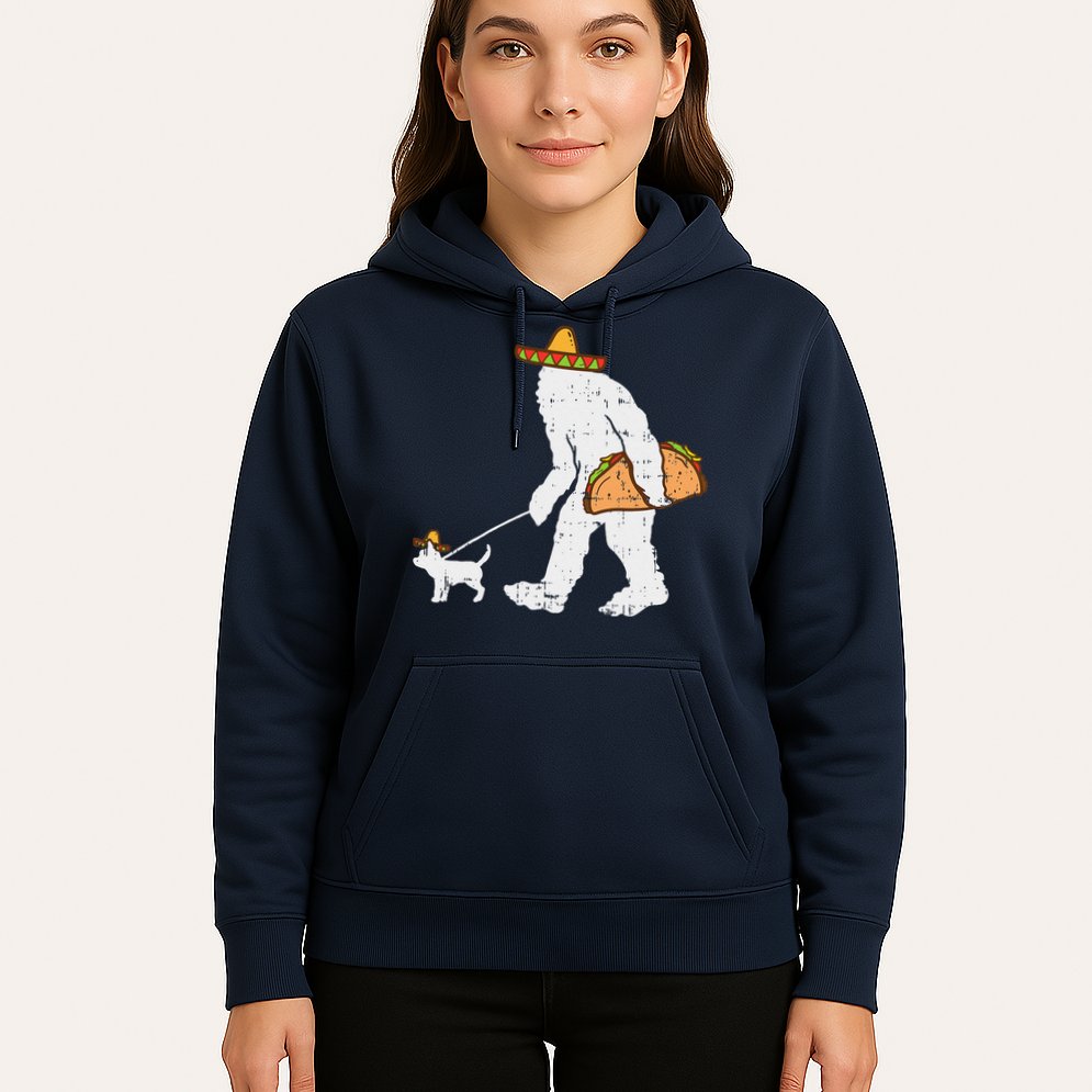 Bigfoot Sasquatch Taco Chihuahua Funny Cinco De Mayo Mexican Hoodie