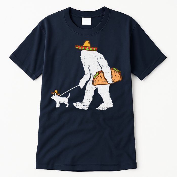 Bigfoot Sasquatch Taco Chihuahua Funny Cinco De Mayo Mexican Tall T-Shirt
