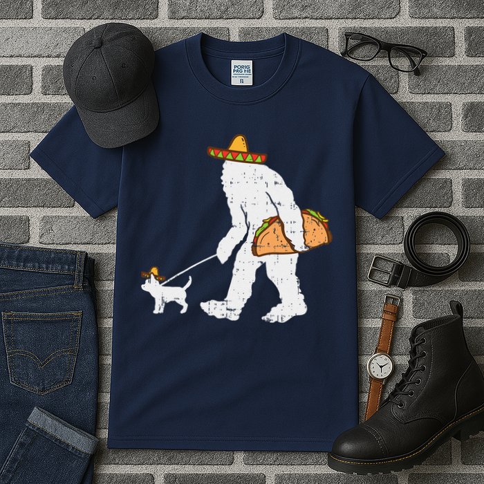 Bigfoot Sasquatch Taco Chihuahua Funny Cinco De Mayo Mexican Tall T-Shirt
