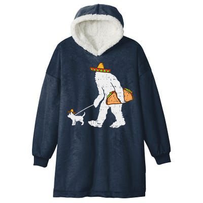Bigfoot Sasquatch Taco Chihuahua Funny Cinco De Mayo Mexican Hooded Wearable Blanket