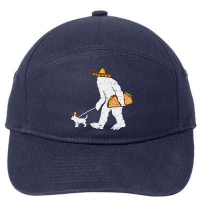 Bigfoot Sasquatch Taco Chihuahua Funny Cinco De Mayo Mexican 7-Panel Snapback Hat