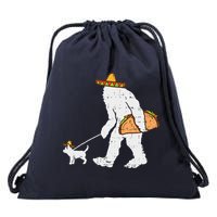 Bigfoot Sasquatch Taco Chihuahua Funny Cinco De Mayo Mexican Drawstring Bag