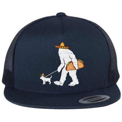 Bigfoot Sasquatch Taco Chihuahua Funny Cinco De Mayo Mexican Flatbill Hat