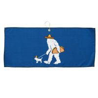 Bigfoot Sasquatch Taco Chihuahua Funny Cinco De Mayo Mexican Large Microfiber Waffle Golf Towel