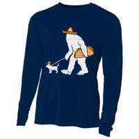 Bigfoot Sasquatch Taco Chihuahua Funny Cinco De Mayo Mexican Cooling Performance Long Sleeve Crew