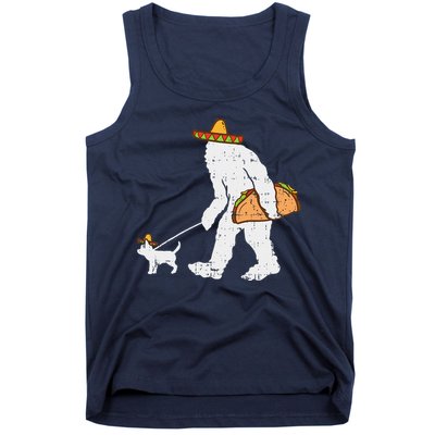 Bigfoot Sasquatch Taco Chihuahua Funny Cinco De Mayo Mexican Tank Top