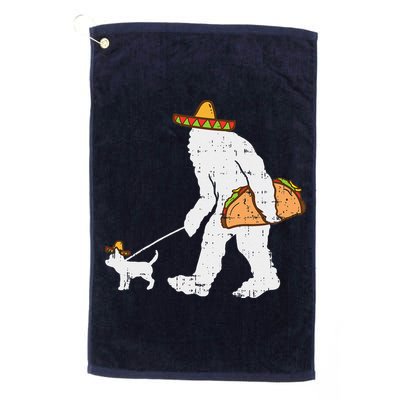 Bigfoot Sasquatch Taco Chihuahua Funny Cinco De Mayo Mexican Golf Towel