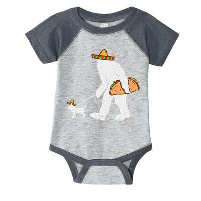 Bigfoot Sasquatch Taco Chihuahua Funny Cinco De Mayo Mexican Infant Baby Jersey Bodysuit