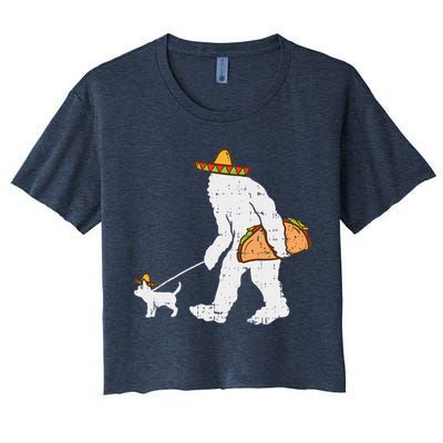 Bigfoot Sasquatch Taco Chihuahua Funny Cinco De Mayo Mexican Crop Top