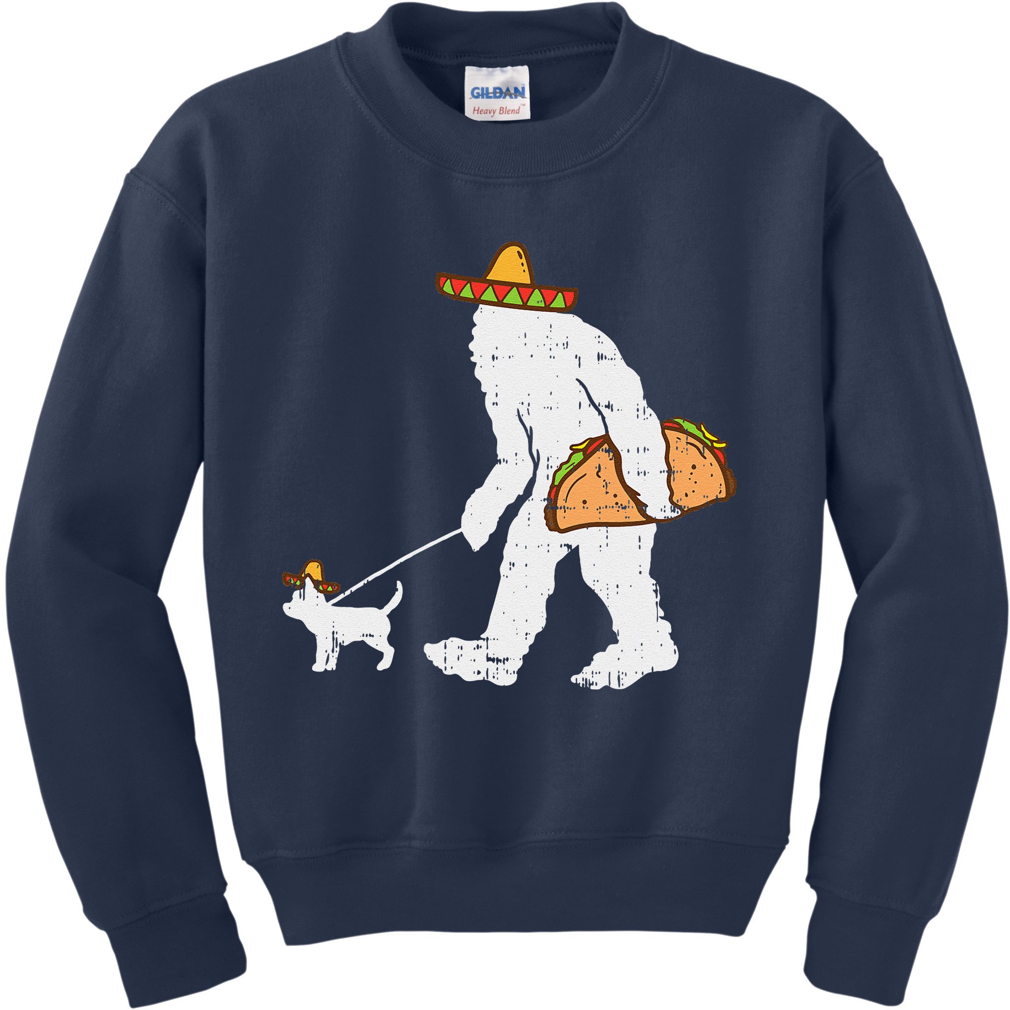 Bigfoot Sasquatch Taco Chihuahua Funny Cinco De Mayo Mexican Kids Sweatshirt