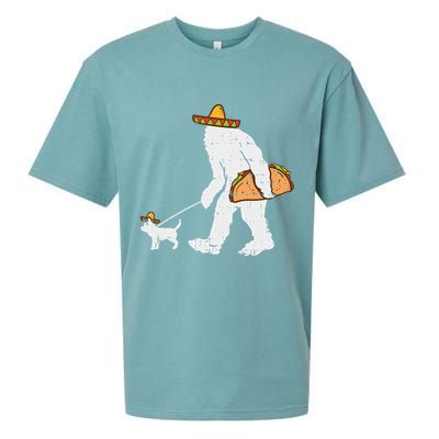 Bigfoot Sasquatch Taco Chihuahua Funny Cinco De Mayo Mexican Sueded Cloud Jersey T-Shirt