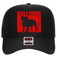 Bulldogs Sports Team Mascot High Crown Mesh Back Trucker Hat