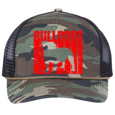 Bulldogs Sports Team Mascot Retro Rope Trucker Hat Cap