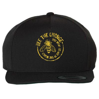 Bee Save The Bees Honeybee Bee The Change Wool Snapback Cap