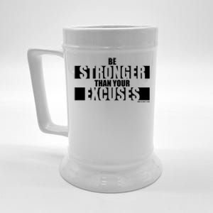 Be Stronger Than Your Excuses Fitness Design Gym Motivation Gift Beer Stein