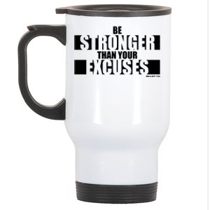 Be Stronger Than Your Excuses Fitness Design Gym Motivation Gift Stainless Steel Travel Mug