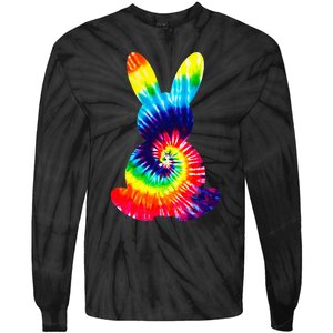 Bunny Silhouette Tie Dye Funny Tie-Dye Long Sleeve Shirt