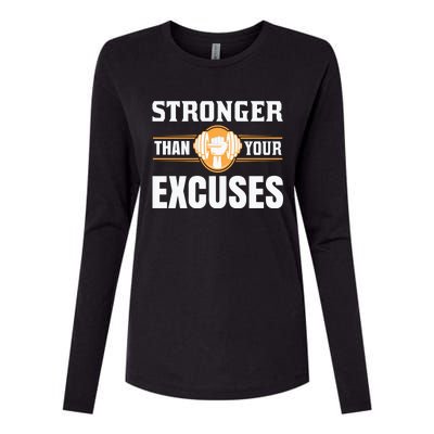 Be Stronger Than Your Excuses Motivational Quotes Cute Gift Womens Cotton Relaxed Long Sleeve T-Shirt