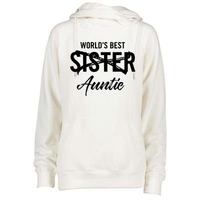 Best Sister To Aunt Pregnancy Announcement Womens Funnel Neck Pullover Hood