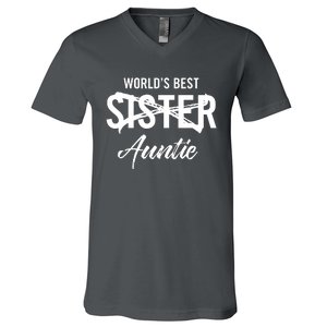 Best Sister To Aunt Pregnancy Announcement V-Neck T-Shirt