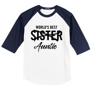 Best Sister To Aunt Pregnancy Announcement Baseball Sleeve Shirt