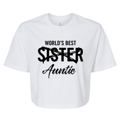 Best Sister To Aunt Pregnancy Announcement Bella+Canvas Jersey Crop Tee