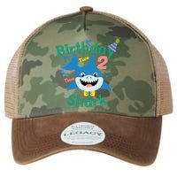 Birthday Shark Two Two Two 2nd Birthday Party Legacy Tie Dye Trucker Hat