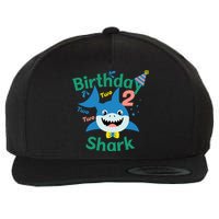 Birthday Shark Two Two Two 2nd Birthday Party Wool Snapback Cap