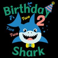 Birthday Shark Two Two Two 2nd Birthday Party Wool Snapback Cap