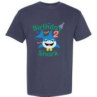 Birthday Shark Two Two Two 2nd Birthday Party Garment-Dyed Heavyweight T-Shirt