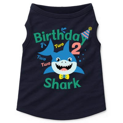 Birthday Shark Two Two Two 2nd Birthday Party Doggie Tank