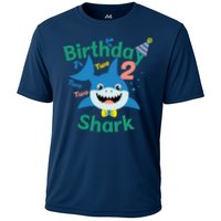 Birthday Shark Two Two Two 2nd Birthday Party Cooling Performance Crew T-Shirt