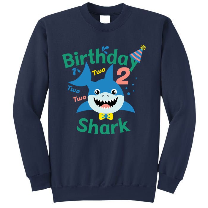 Birthday Shark Two Two Two 2nd Birthday Party Sweatshirt