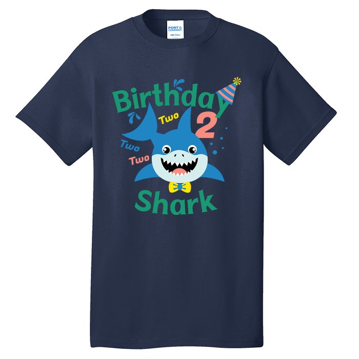 Birthday Shark Two Two Two 2nd Birthday Party Tall T-Shirt