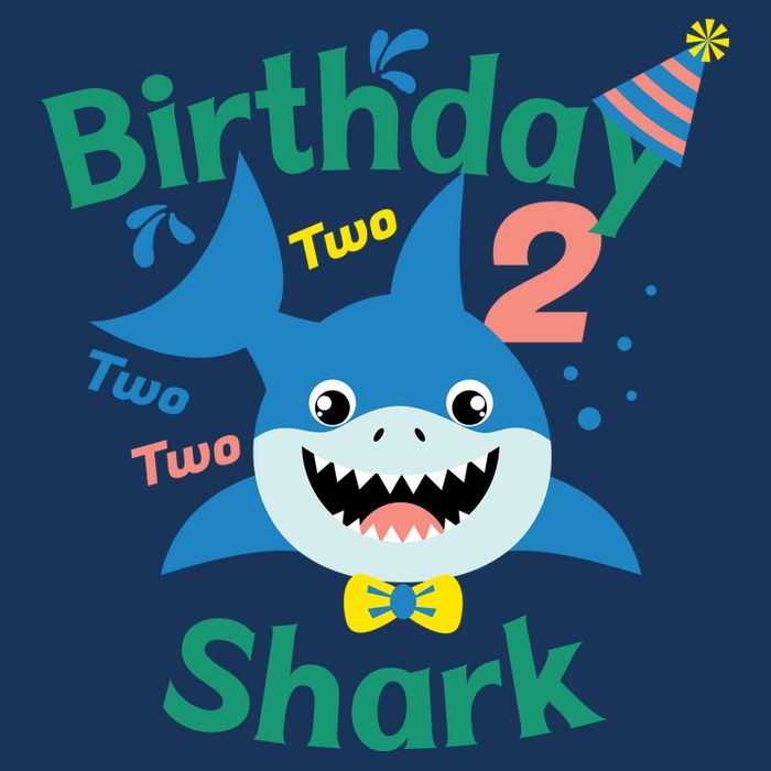 Birthday Shark Two Two Two 2nd Birthday Party Flatbill Hat