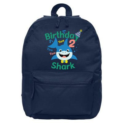 Birthday Shark Two Two Two 2nd Birthday Party 16 in Basic Backpack