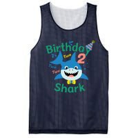 Birthday Shark Two Two Two 2nd Birthday Party Mesh Reversible Basketball Jersey Tank