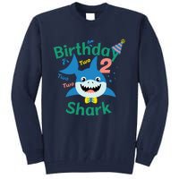 Birthday Shark Two Two Two 2nd Birthday Party Tall Sweatshirt