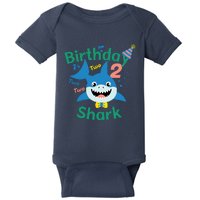 Birthday Shark Two Two Two 2nd Birthday Party Baby Bodysuit