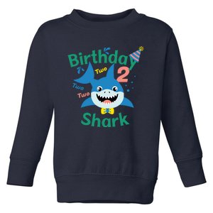 Birthday Shark Two Two Two 2nd Birthday Party Toddler Sweatshirt