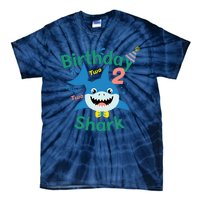 Birthday Shark Two Two Two 2nd Birthday Party Tie-Dye T-Shirt