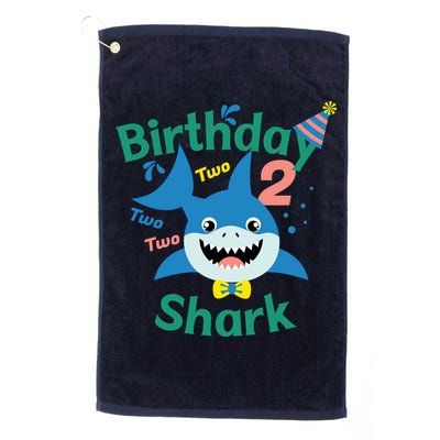 Birthday Shark Two Two Two 2nd Birthday Party Golf Towel
