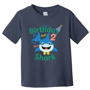 Birthday Shark Two Two Two 2nd Birthday Party Toddler T-Shirt